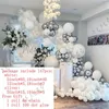 147 st White Chrome Metallic Silver Balloon Garland Arch Kit For Birthday Wedding Party Decoration Balloons Brud Baby Shower X072220R