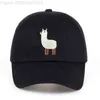 Kogelcaps vorige nieuwe unisex alpaca borduurwerk verstelbare vader hoed mannen vrouwen schattig zwart beige honkbal cap 220318 3x08