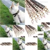 Hundkrage Leashes Fashion Designer Set Soft Justerable Printed Leather Classic Pet Collar Set for Small Dogs Outdoor D Homefavor Otviu