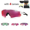 4 obiekty sportowe okulary przeciwsłoneczne Uv400 Uv400 Polaryzowane Len Mtb Rower Goggles Men Men Men Ev Riding Sun Glasses Brand O9001 Runn308i