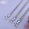 WK Echt 925 Sterling Zilver Cubaanse Curb Mannen Ketting Hip Hop Rapper Heren Kettingen 4MM 5MM 6MM 7MM 18 20 22 Inch W9 NM003297m