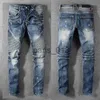 Jeans voor heren 2023 Heren ontwerpers Jeans Distressed Ripped Biker Slim Fit Motorcycle Biker Denim voor heren Topkwaliteit Mode Herenbroek pour hommes x0911