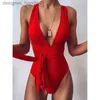Domowe odzież kąpielowa damska moda kąpielowa Seksowne zbijanie stroju kąpielowego Kobiet Summer Backless Kąpiel garnitury pływackie dla kobiety Bakini 230620 L230909