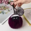 luxury logo Fluffy Karl Genuine Raccoon Fur Pompom Monster Bag Bugs Charm Keychain Plush Key Ring Leather Tassel Pompom 7777