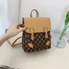 Vente en gros sac à bandoulière femme 2 couleurs quotidien Joker ceinture sac à dos de loisirs atmosphère simple couleur assortie sac à main à carreaux épaissi sacs à dos en cuir imprimé 6877 #