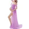 White Dot Tulle Maternity Photography Props Dress See Through Maternity Foto Shoot Tulle Long Dress Lantern Sleeve R230909