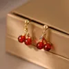 New Temperament Women Red Cherry Earrings Earrings Suitable for Women Personality Cute Office Party Earrings Charm Jewelry Wholesale YME091