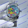 9 CLR Perfecte kwaliteit dameshorloges m128239-0056 128239 36 mm fotopuzzel Wijzerplaat Volledige diamanten rand Saffier rosé goud Automatisch mechanisch 128235 herenhorloge horloges