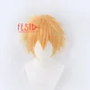 Cosplay Wigs Anime Chainsaw Man Denji Cosplay Wig Golden Short Wig Eyes Patch Heat-resistant Fiber Hair Free Wig Cap Party Role Play Men 230908