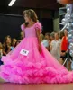 Preteens Girl Pageant Dress 2024 ريشة زحف حزام Tullet Tulle Little Kid عيد ميلاد رسمية ثوب الحزب الرضيع المراهقون الصغير الصغير