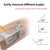 Righello a T per tracciatore per la lavorazione del legno in lega di alluminio Righello ad angolo quadrato da 45/90 gradi Misurazione del righello dell'angolo di misurazione dell'angolo multifunzione