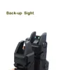 Tactical Hunting Combat Armor fiber optic back-up sights nylon front and rear folding sight Set 20 mm rail300U