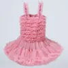 Barnkläder spetsar sling prinsessan klänning flicka sommar tutu klänning födelsedag fest lager knä längd blommor kläder 2635