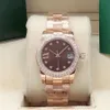 Moda feminina 31mm relógio de diamante sete cores senhoras aço inoxidável fivela dobrável movimento mecânico automático relógios210c