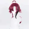 Shikanoin heizou cosplay wig juego genshin impacto 55cm Little Ponytail Gradiente Cabello resistente al calor Partido de la fiesta Halloween L220802206N
