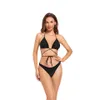 costumi da bagno trasparenti Bikini con spalline incrociate sul davanti, modelli T13B16