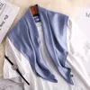 Scarves Fashion Summer Silk Square Scarf Solid Women Satin Neck Hair Tie Band Soft Beach Hijab Head Female Foulard Free Shiping 230909