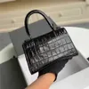 Home Leather Women's Bag New One shoulder Oblique Straddle Handbag Crocodile hourglass Fashion small squares