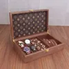 Watch Boxes & Cases Wooden Box Holder Storage Display Organizer Luxury Retro Solid Casket Leather Dustproof Glass 12 Epitopes Watc296Q