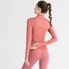 Lu Lu Lemens Wear Fitness Vêtements de sport pour femmes Tenues de yoga Vestes extérieures près du corps Vêtements de plein air Casual Adulte Course à pied Gym Exercice Hauts à manches longues Fermeture éclair