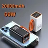 Power Bank 20000MAH 66W Super Fast充電iPhone 15 14 13 12 Xiaomi Huawei Samsungポータブルパワーバンク用