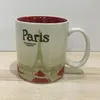 Керамическая кружка Starbucks City емкостью 16 унций, классическая кофейная кружка, чашка Paris City188q
