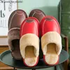 Pantoffels Slippers Heren winter leren pantoffels slaapkamer katoenen pantoffels heren waterdicht dik Plus fluwelen binnen warm huis pantoffels Z230810 Q230909