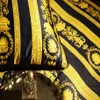 Designer Luxe 5 stks Zwart Beddengoed Sets 100 Katoen Geweven kingsize Europese Stijl Dekbedovertrek Kussenslopen Laken Dekbed Comfort206D