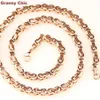 Granny Chic Classic Mens Selling Rose Gold Stainless Steel 6mm Byzantine Necklace Chain 7-40in Chains174b