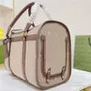 Pet Designer Carrier Dog Bag Cat Carriers Case Sacs à main Classique Ventilation Net Pratique Voyage Extérieur Web Beige Ébène Toile Me290L