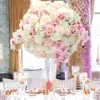Faux Floral Greedery Ball Table de seda Centro de flores para el evento de fiesta Decoración de la boda Mesa de plomo Bouquet 210825 L230903