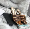 Various Styles Women slippers Top Quality Tribute stiletto Heels Sandals patent leather mules fashion high heel ter luxury designe