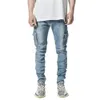 Män jeans sida mulit fickor elastiska joggare män mager denim last byxor streetwear smala fit pantalones hombre mjuk y2k kläder 230909