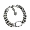 Männer Frauen Choker Halskette Designer Edelstahl Armbänder Cuban Link Silber Kette Top qualität Brief Anhänger für Unisex Hip ho310u