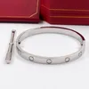 Bracciale di lusso di marca raffinata Gioielli da uomo per le donne Bracciale Easy Lock in oro giallo rosa con diamanti pieni di diamanti Braccialetti di fidanzamento di nozze S243K