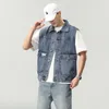 Gilet da uomo stile utensili tasca grande gilet di jeans 2023 arrivi primavera e autunno moda uomo coreano allentato Jean giacche senza maniche 230909