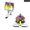 Gemelos Gemelos de cristal con encanto de moda para camisa para hombre Accesorios de moda Enlace colorido Boda 230908