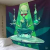 Alien-Wandteppich, Heimdekoration, psychedelisches Wandtuch, Anime-Muster, Teppichkunst 210608183A