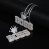 Iced Out Letter Boss Pendant med full CZ -asfalterad Two Tone Plated Halsband för kvinnor Män Hip Hop Punk Styles smycken Drop Ship219w