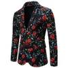 Блейзер Masculino 2020, весенний новый мужской модный стильный пиджак с принтом розы, повседневный мужской пиджак с цветами, куртка, пальто Hombre1251H