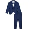 Suits Boys 3 Pieces Single Breasted Kids Jacket Vest Pants Formal Wedding Tuxedo Party Blazer Notched Lapel Child Slim Fit Dress 230909