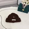 Trendy Unisex Beanies Casual Ch Soft Jacquard Beanie with Metal Plate Decorated