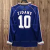 Maillots de football Zidane à manches longues Retro Zidane Jorkaeff Henry Trezguet French Pogba Griezmann Football Shirt Kante Giroud 84 86 88 90 1998 84 85 1986 1988 1989 1990 98 18 19