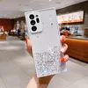 Bling Glitter Epoksydowe gwiaździste niebo Clear Clear Clear Soft TPU Camera Protector Odporność na Samsung S21 Fe S22 S23 Ultra Plus A13 A23 A33 A53 A73 A14 A34 A54 A24 A04 A03 Rdzeń