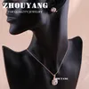 Наборы свадебных украшений ZHOUYANG Высокое качество ZYS008 Цвет розового золота Элегантный комплект ожерелья и серег с австрийскими кристаллами 230909