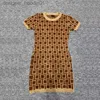 Basic Casual Dresses Women Casual Dresses Classic Knit Dress Fashion Letter Pattern Summer Short Sleeve High Quality Womens Clothing L230910