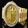 Top quality Luxury Presidential 18038 18k Yellow Gold Diamond Watch Automatic Mens Men's Watch Watches2748