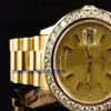 Top quality Luxury Presidential 18038 18k Yellow Gold Diamond Watch Automatic Mens Men's Watch Watches2748