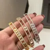 Pulseras de lujo Brazalete Diseñador de marca clásico S925 Plata de ley Tres huecos Brazalete de cristal móvil para mujer Joyería Par348p