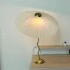 Plissee Regenschirm Tischlampe Ins Swing Schmiedeeisen Hauptschlafzimmer Wohnzimmer Nachttischlampe E14 Lampe für Schlafzimmer H2204232641